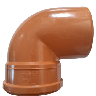 Soil Pipe 90 Degree Bend 160 mm Inlet - Push Fit - Brown - Waste