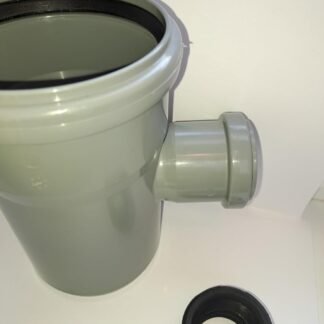 Soil Pipe 110 mm Branch with 90 Degree 40 or 50 mm Inlet - Push-Fit Sewerage - Grey